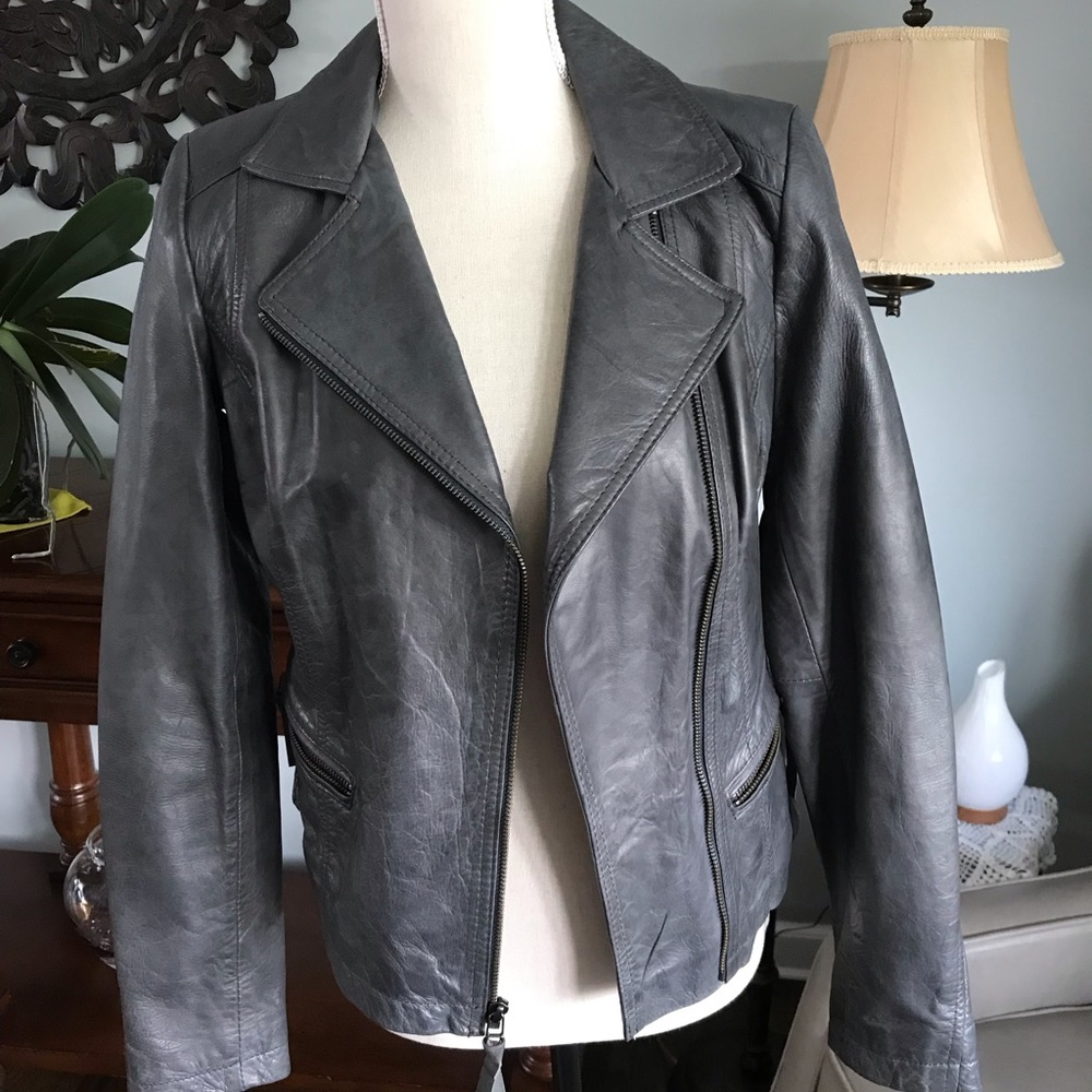 Andrew Marc Distressed Leather Jacket size S